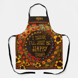 Delantal Diversión Sé Feliz Inespiritualidad Personalizado 