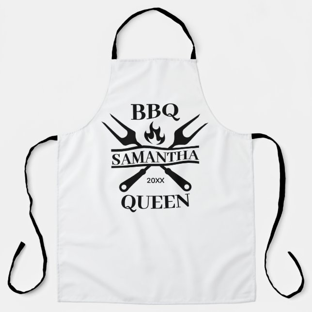 Delantal Divertida BBQ Personalizada Barbacoa Reina (Anverso)