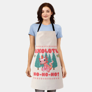 Delantal Divertida Feliz Navidad Axolotl Ho-Ho-Ho!
