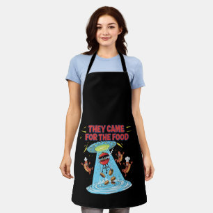Delantal Divertido Alien BBQ OVNI Abducción Hot Dogs Hambur