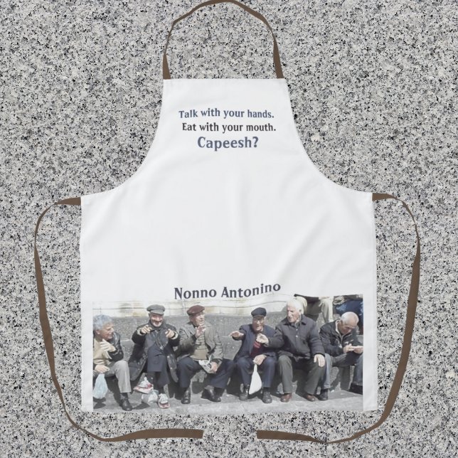 Delantal Divertido Apron italiano habla con tus manos (Talk with your hands.
Eat with your mouth.
CAPEESH?)