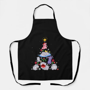 Delantal Divertido árbol de Navidad Hippo Navidad Hippop