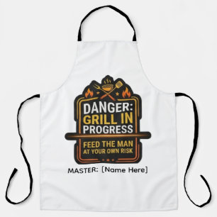 Delantal divertido Danger Grill en progreso BBQ –
