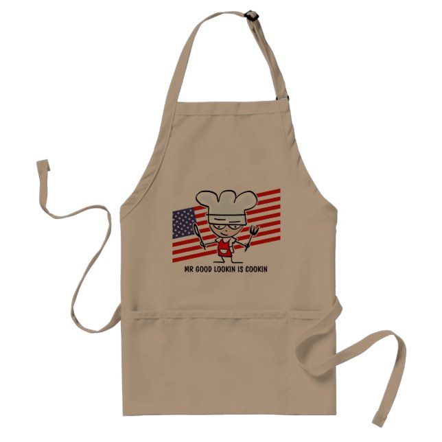 Delantal divertido de barbacoa para papá | Beige (Frente)