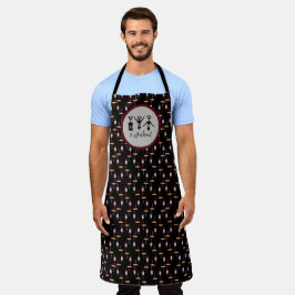 Delantal divertido de chef de botella de vino con 