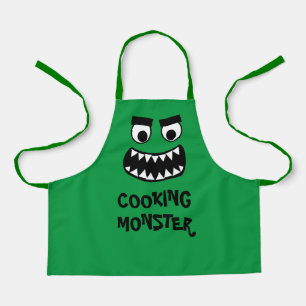 Delantal divertido de monstruo verde cocinero para