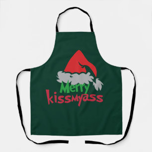 Delantal divertido de Navidad Kissmyass alegre