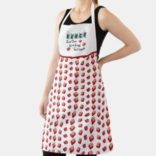 Delantal Divertido loco Dice Rojo Retro Bunco