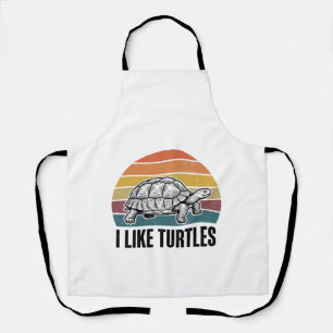 Delantal Divertido Me Gustan las Tortugas Camiseta con Grab