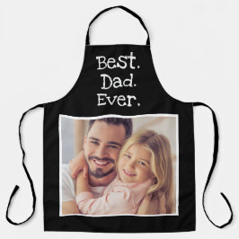 Delantal Divertido mejor papá foto personalizada blanco neg