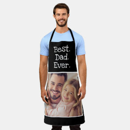 Delantal Divertido mejor papá foto personalizada blanco neg