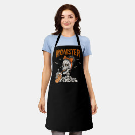 Delantal Divertido Momster Esqueleto Vintage Halloween