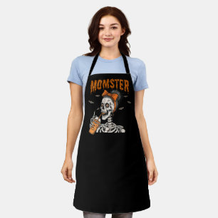 Delantal Divertido Momster Esqueleto Vintage Halloween