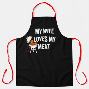 Delantal divertido para barbacoa - Mi esposa ama m