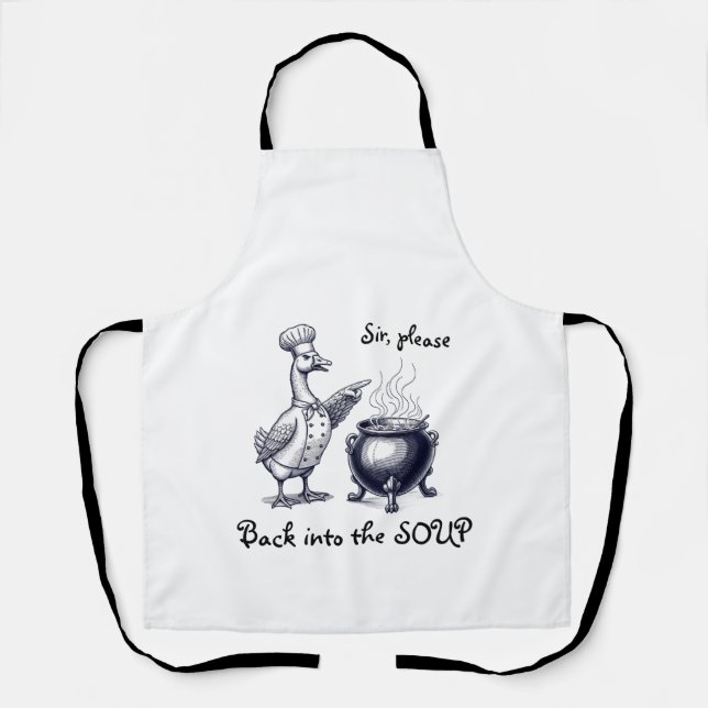 Delantal divertido para cocinar con estampado tota (Anverso)