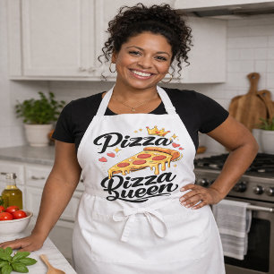 Delantal divertido para mujeres, reina de la pizza