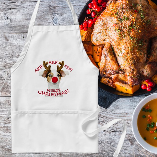 Delantal Divertido, Perro Amante, Navidades, Festividad (Funny, Dog Lover, Christmas, Festive Adult Apron)
