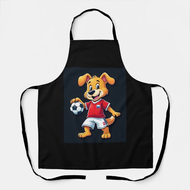Delantal Divertido perro canino Rusia Soccer Jersey ruso Fo (Anverso)