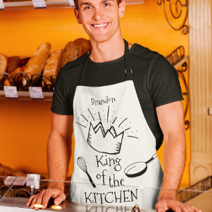 Delantal Divertido Rey De La Cocina Personalizado