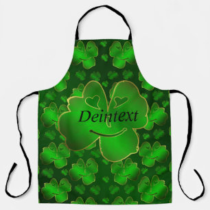 Delantal divertido, riéndose, shamrock, verde, st patricks