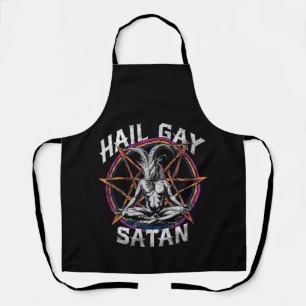 Delantal Divertido Salve Satanás Gay LGBT God Goth Orgullo
