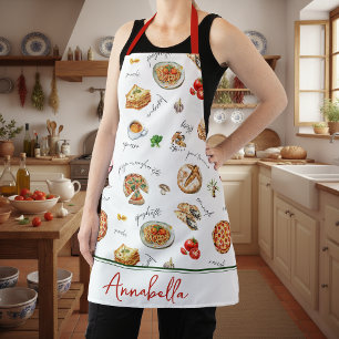 Delantal Divertido Script de Cocina para Amante de la Comid