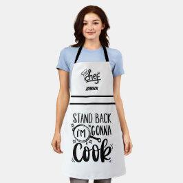 Delantal Divertido Stand Back Voy a Cook