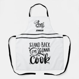 Delantal Divertido Stand Back Voy a Cook