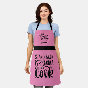 Delantal Divertido Stand Back Voy a Cook Name
