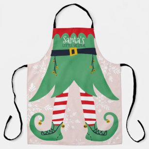 Delantal Divertido traje de elfo ilustracion de Santa ayuda