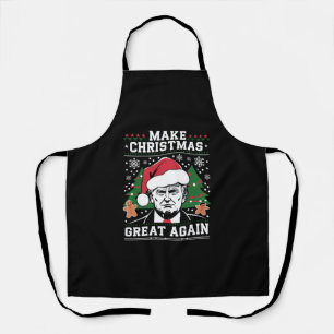 Delantal Divertido Trump 2024 Haz la Navidad Grande de Nuev