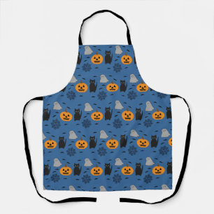 Delantal Divertido y divertido Halloween Cat Ghost Pumpkin