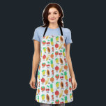 Delantal Divertidos textos chinos Fruits y Verduras Singula<br><div class="desc">Este patrón hecho a mano hace un delantal increíble. Cambie el color de fondo o agregue sus propios textos. ¡Revisa mi tienda por más o hazme saber si quieres algo personalizado!</div>