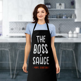 Delantal Diviértete con la moderna mamá jefe de cocina negr