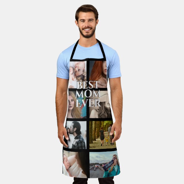 Delantal DIY 8 foto MEJOR MAMÁ del cumpleaños del Día de la (Gastado)