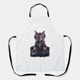 Delantal DJ Cat Scratching Vinyl _2