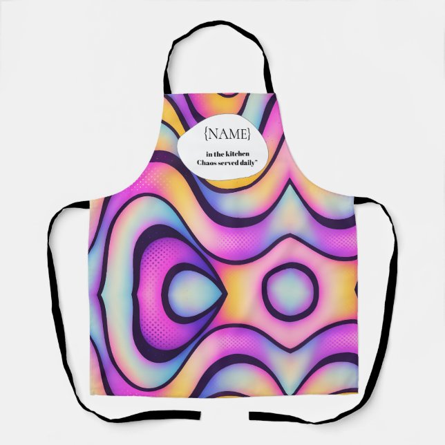 Delantal Do Not Disturb  – Colorful Abstract  Personalized  (Anverso)