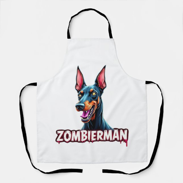 Delantal Doberman Dobie Doby Dobermann Perro Zombie Hallowe (Anverso)