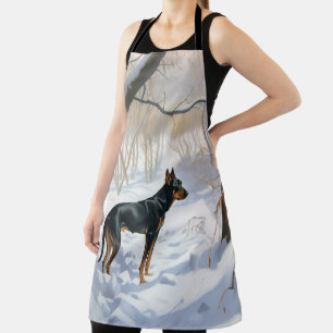 Delantal Doberman Pinscher Deja que nieve Navidad