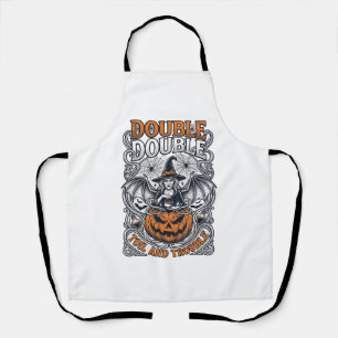 Delantal Doble Trabajo Bruja Calabaza Halloween Telaraña
