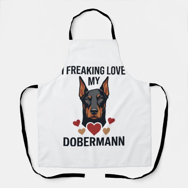 Delantal Doblerman perro corazones rojos_1 (Anverso)