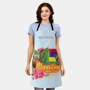 Delantal Dodo del Océano Índico retro Mauricio y cosecha de