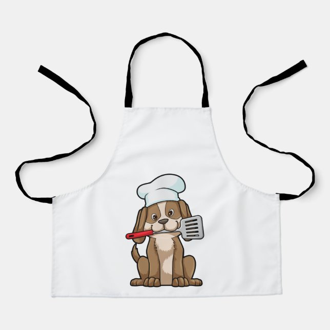 Delantal Dog as Cook with Chef's hat & Spatula (Anverso)