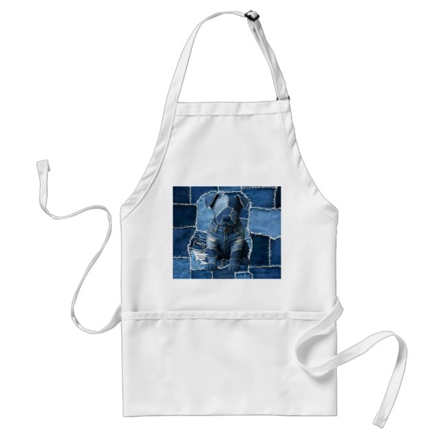 Delantal Dog Patchwork Art Denim (Frente)