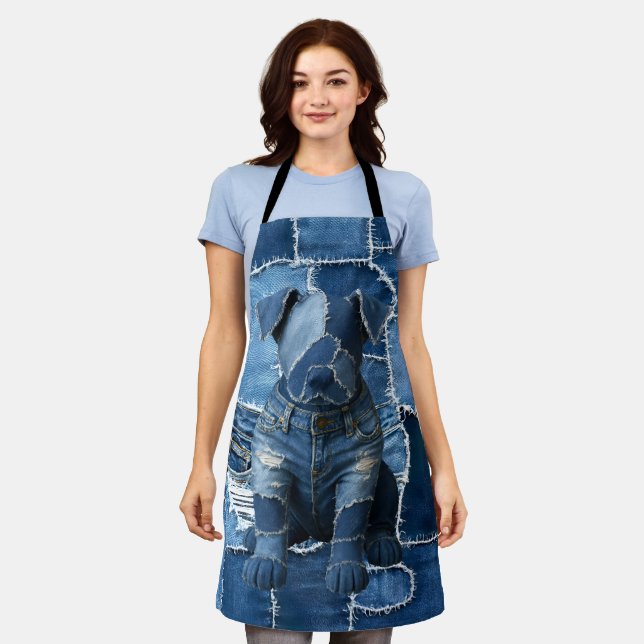 Delantal Dog Patchwork Art Denim (Gastado)