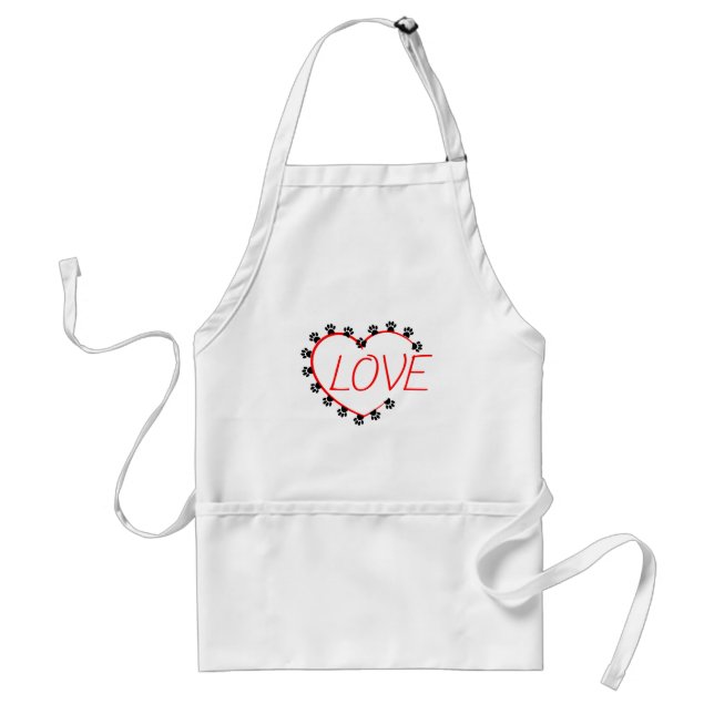 Delantal Dog Paws Red Heart Love (Frente)