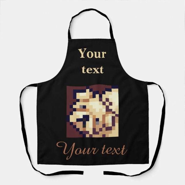 Delantal Dog, puppy, shitzu, hond, Pixel Art (Anverso)