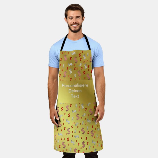 Delantal dólar, color, colorido + patrón, casa (Gastado)