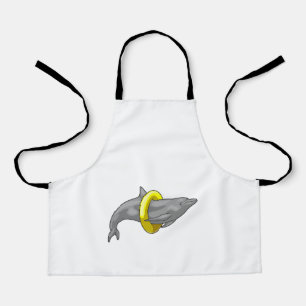 Delantal Dolphin Swimming Lifebuoy
