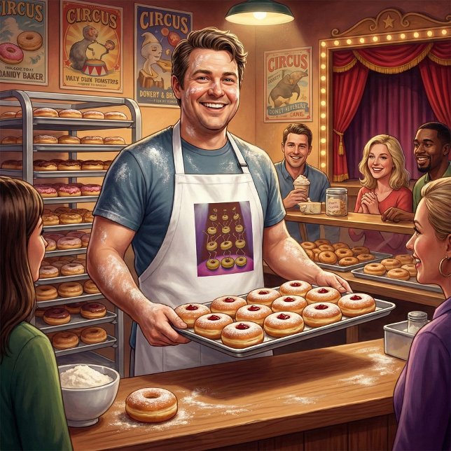 Delantal Donas Bailando Personajes Caprichosos de Donut (Subido por el creador)